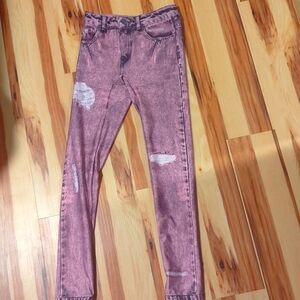 Ripped purple leggings